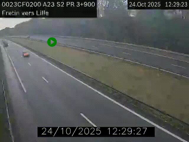 Webcam autoroute A23 à hauteur de Fretin. Vue orientée vers Lille
