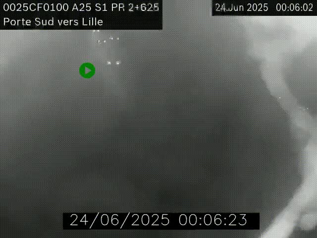Webcam autoroute A25 sur le périphérique de Lille à hauteur de Lille-Sud et la sortie 3 Faches-Thumesnil. Vue orientée vers Lille-Centre.