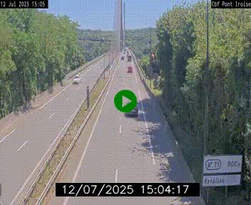 Webcam sur la N165 après le Pont de l'Iroise, à l'entrée de Brest