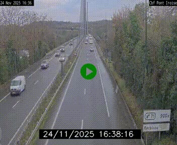 Webcam sur la N165 après le Pont de l'Iroise, à l'entrée de Brest