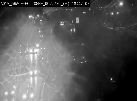 Webcam E42/A15 à Grâce-Hollogne, à proximité de la jonction avec l'A604. Vue orientée vers Namur
