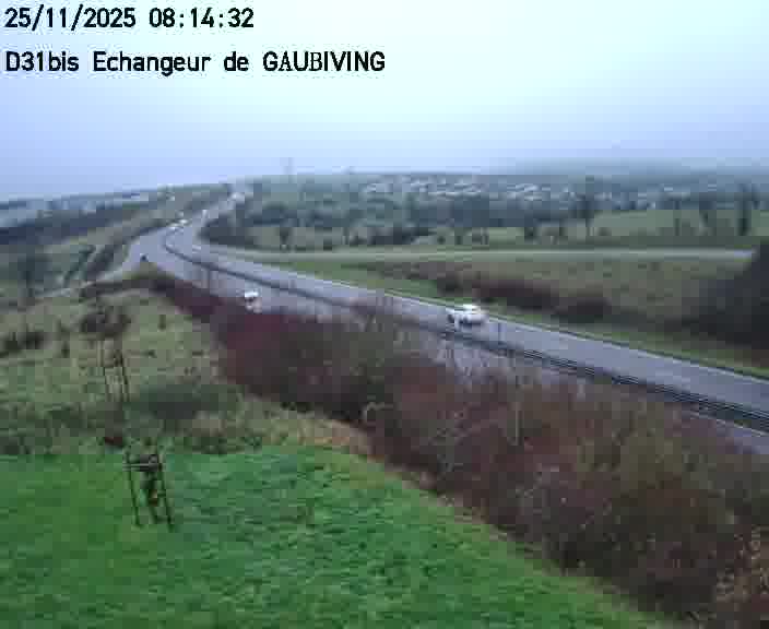 Dispositif d’observation sur D31bis (France) à Gaubiving, en direction de Sarreguemines, offrant une visualisation fiable des conditions de circulation.