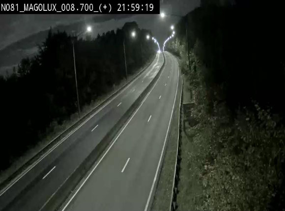 Webcam sur la N81 (E411) à hauteur de la jonction avec la N883. Vue orientée vers Longwy