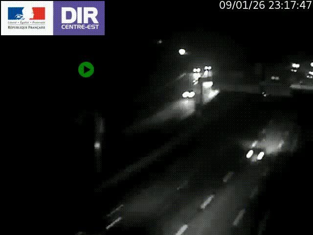 Caméra de circulation routière sur le boulevard périphérique Laurent Bonnevay de Lyon (D383) à hauteur de Bron, avant la jonction avec l'A43. Vue orientée vers l'échangeur