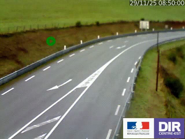 Webcam sur le col Pin Bouchain, vue orientée vers Roanne, en provenance de Lyon sur la nationale 7 (N7)