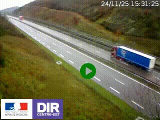 Webcam au niveau du col de Bois Clair à hauteur de Cluny sur la N79. Vue orientée vers Mâcon