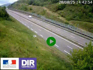 Webcam au niveau du col de Bois Clair à hauteur de Cluny sur la N79. Vue orientée vers Mâcon