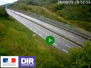 Webcam au niveau du col de Bois Clair à hauteur de Cluny sur la N79. Vue orientée vers Mâcon