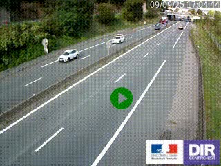 Caméra autoroutière sur l'A47 à hauteur de Givors, a proximité de Lyon. La webcam est orientée vers Lyon