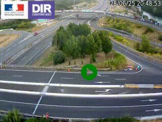 Webcam traffic à Grenoble-sud sur l'autoroute A480. Vue orientée vers l'entrée et la sortie de Grenoble