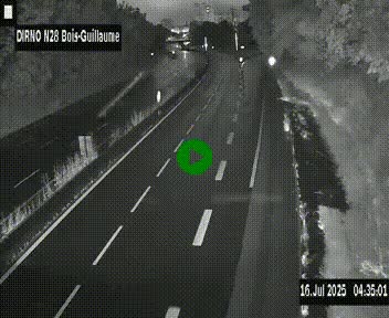 Webcam routière à hauteur de Bois-Guillaume en périphérie de Rouen. Vue orientée vers Rouen