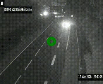 Webcam routière à hauteur de Bois-Guillaume en périphérie de Rouen. Vue orientée vers Rouen