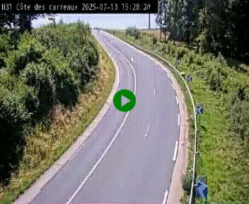 Webcam en haut de la Côte des Carreaux sur la N31 à Avesnes-en-Bray. Vue orientée vers Rouen