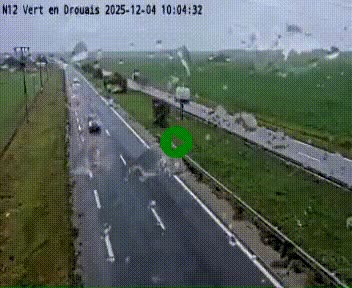 Webcam à hauteur de Vert-en-Drouais sur la N12, en périphérie de Dreux. Vue orientée vers Alençon