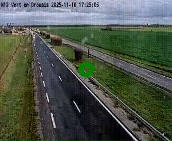 Webcam à hauteur de Vert-en-Drouais sur la N12, en périphérie de Dreux. Vue orientée vers Alençon