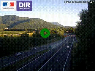 Caméra trafic à Meylan sur la Rocade-Sud de Grenoble en direction d'Aix-en-Provence