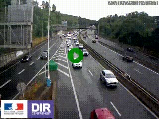 Caméra autoroute sur A6 - Valvert, près de Lyon, en direction de Paris, à hauteur de la sortie 36 Porte du Valvert