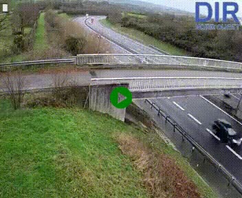 Webcam sur A84 à hauteur de Pont-Farcy, au niveau du pont autoroutier sur la Vire, au sud de Saint-Lô