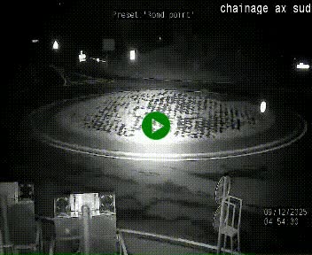 Webcam au nord d'Ax-les-Thermes au niveau de l'aire de chaînage de la N20. Vue orientée vers les Pyrénées, en direction de Pas de la Case