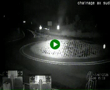 Webcam au nord d'Ax-les-Thermes au niveau de l'aire de chaînage de la N20. Vue orientée vers les Pyrénées, en direction de Pas de la Case