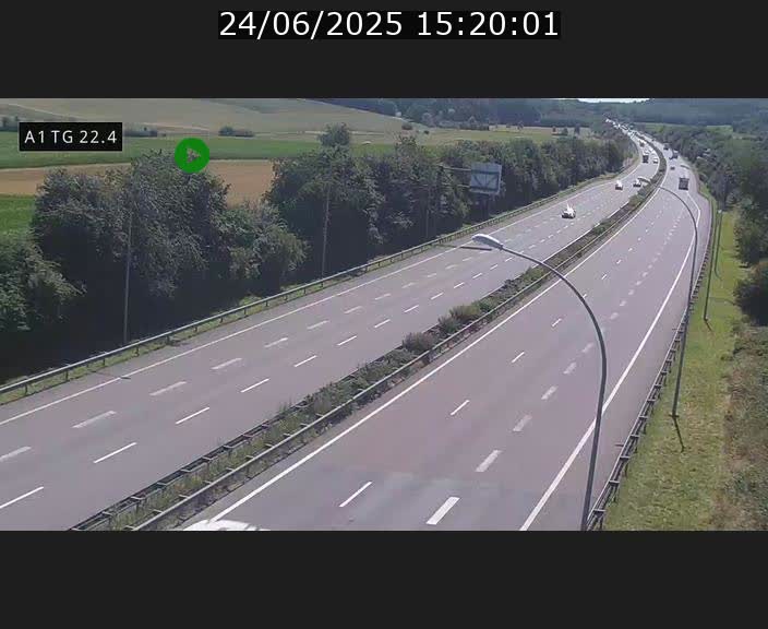 Traffic live webcam Luxembourg Flaxweiler - A1 direction Luxembourg - BK 22.4