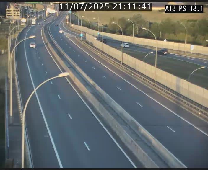 Traffic live webcam Luxembourg Dudelange - A13 direction Croix de Bettembourg - BK 18.1