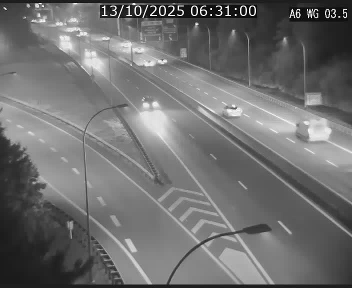 Traffic live webcam Luxembourg - Croix de Cessange - A6 - BK 3.5 - direction France/Allemagne