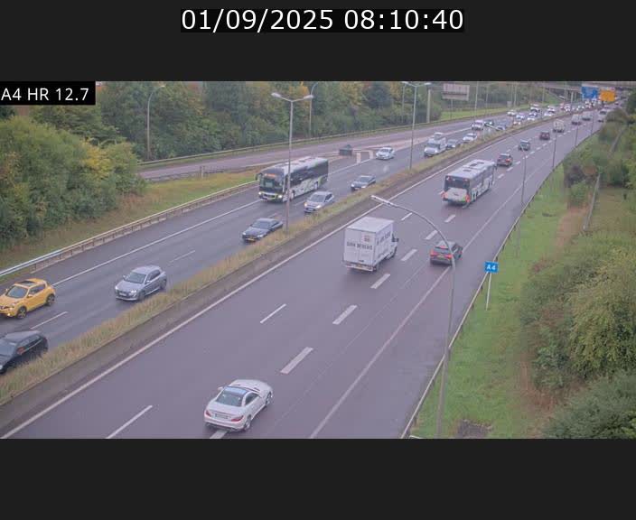 Traffic live webcam Luxembourg Esch sur Alzette - A4 - BK 12.7 - direction Esch-Belval