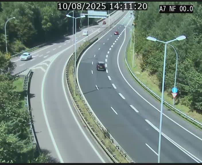 Caméra autoroute Luxembourg A7 - Echangeur A1/A7 Grünewald direction Tunnel Stafelter