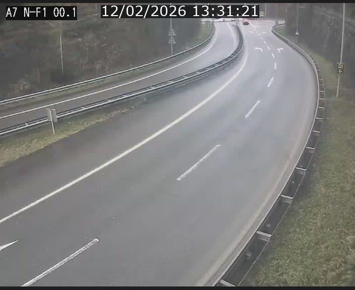 Webcam autoroute Luxembourg A7 située dans la sortie 1 Waldhof, vers la N11, avant le Tunnel Stafelter