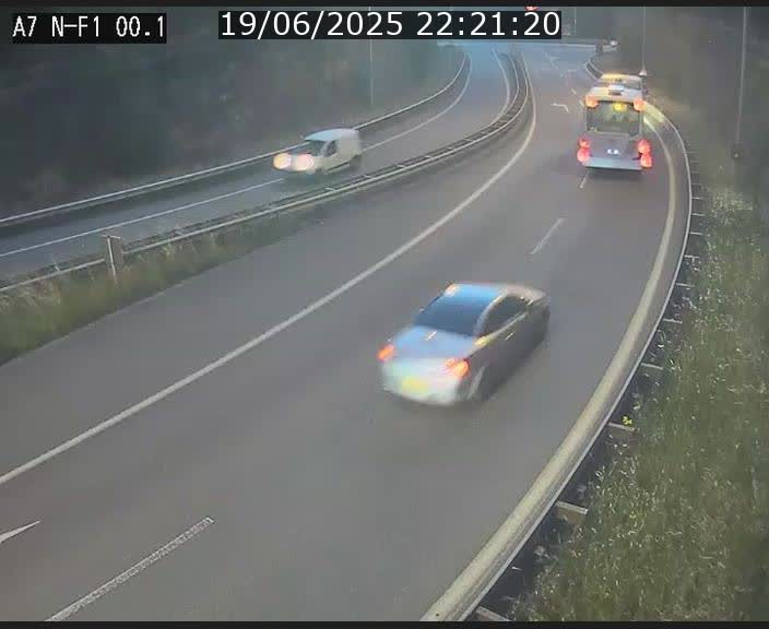 Webcam autoroute Luxembourg A7 située dans la sortie 1 Waldhof, vers la N11, avant le Tunnel Stafelter