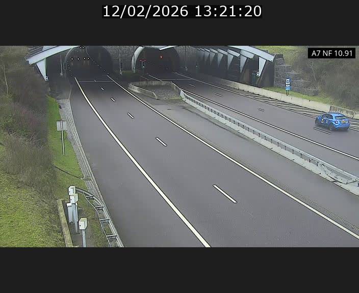 Caméra trafic Luxembourg - A7, Tunnel Gousselerbierg, entrée sud, direction Mersch