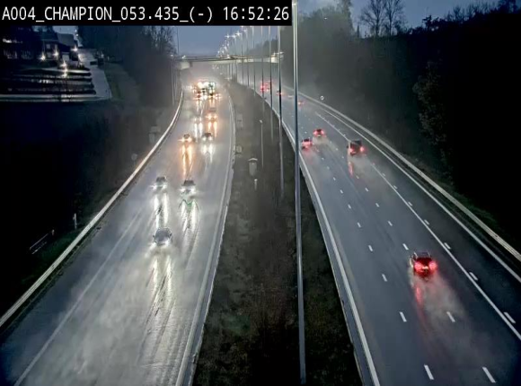 Webcam E411 à Champion, à proximité de Namur. Vue orientée vers Bruxelles