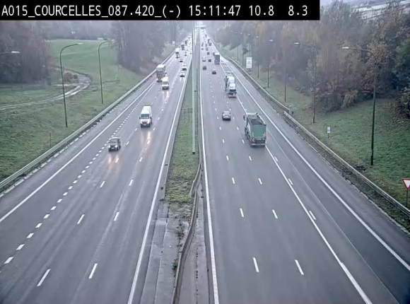 Webcam autoroute Belgique - Viesville - E42 direction Mons - BK 84.35