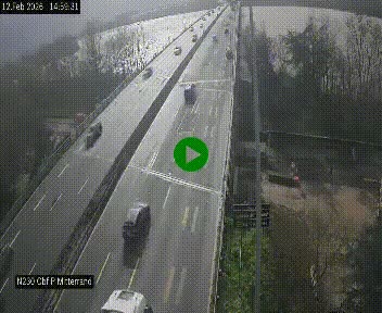 Webcam sur le périphérique de Bordeaux à l'est de la ville. Caméra située sur le Pont Mitterand sur la N230