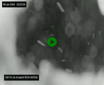 Webcam au col du Somport, côté français, sur la N134, dans les Pyrénées, en direction de l'Espagne, à 1632 mètres d'altitude