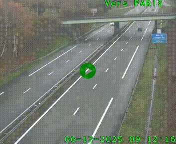 Caméra routière sur l'autoroute A20 au nord de Limoges, à la jonction avec la N520. Vue orientée vers Paris