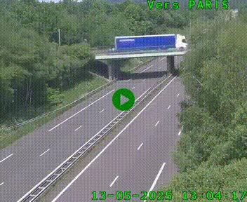 Caméra routière sur l'autoroute A20 au nord de Limoges, à la jonction avec la N520. Vue orientée vers Paris