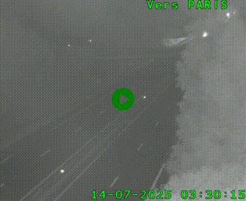 Caméra routière sur l'autoroute A20 au nord de Limoges, à la jonction avec la N520. Vue orientée vers Paris