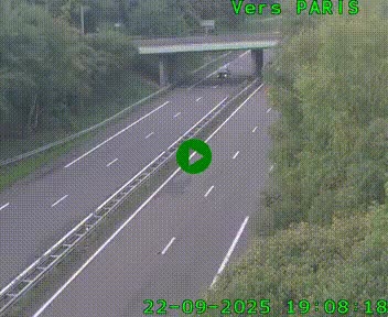 Caméra routière sur l'autoroute A20 au nord de Limoges, à la jonction avec la N520. Vue orientée vers Paris