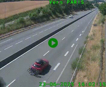 Caméra routière sur l'autoroute A20 à Saint-Hilaire-Bonneval, au sud de Limoges. Vue orientée vers Paris