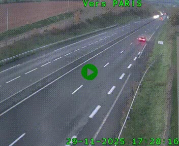Caméra routière sur l'autoroute A20 à Saint-Hilaire-Bonneval, au sud de Limoges. Vue orientée vers Paris