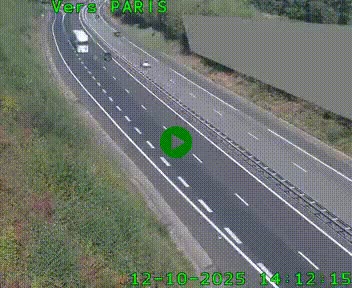 Caméra routière sur l'autoroute A20 à Saint-Pardoux-l'Ortigier, à la jonction avec l'A89. Vue orientée vers Paris