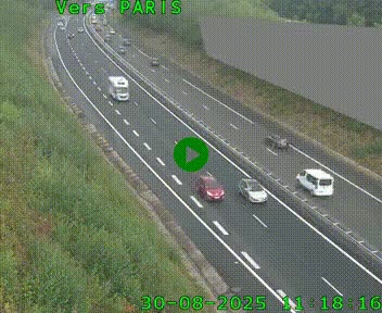 Caméra routière sur l'autoroute A20 à Saint-Pardoux-l'Ortigier, à la jonction avec l'A89. Vue orientée vers Paris