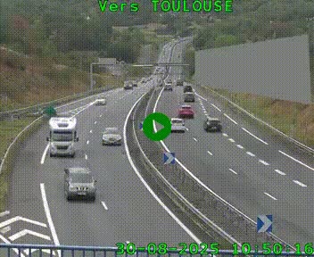 Caméra routière sur l'autoroute A20 à Noailles, en périphérie de Brive-la-Gaillarde. Vue orientée vers Toulouse