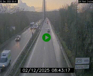 Webcam sur la N165 après le Pont de l'Iroise, à l'entrée de Brest