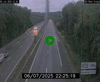 Webcam sur la N165 après le Pont de l'Iroise, à l'entrée de Brest