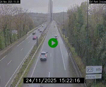 Webcam sur la N165 après le Pont de l'Iroise, à l'entrée de Brest