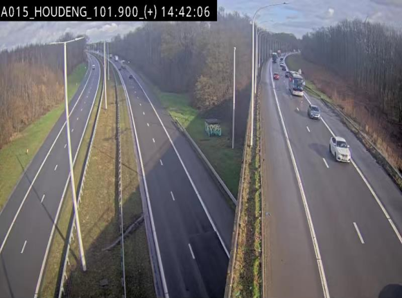 Webcam autoroute Belgique - Houdeng-Goegnies - Jonction E19/E42 direction Tournai/Mons - BK 101.85
