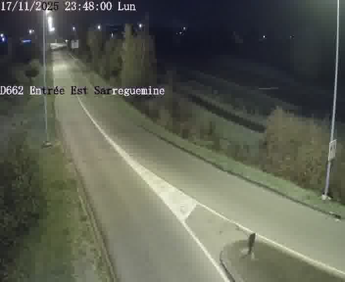 Point de vue trafic déployé sur D662 (France) à Sarreguemines, regardant vers Sarreguemines, aidant conducteurs et services à anticiper les flux.